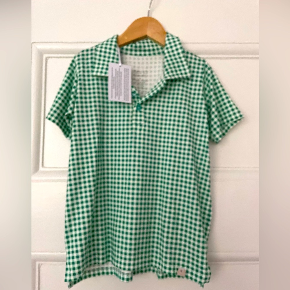 OMI JO Green & White Gingham Shirt